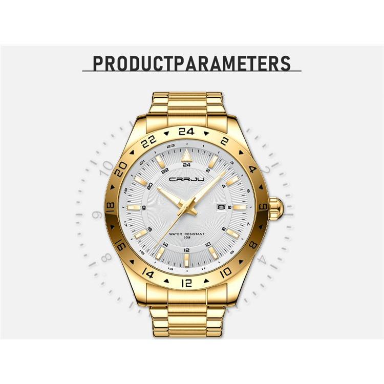 CRRJU New Watch 5007 Men's Watch Stainless Steel Strap Simple Business Watch