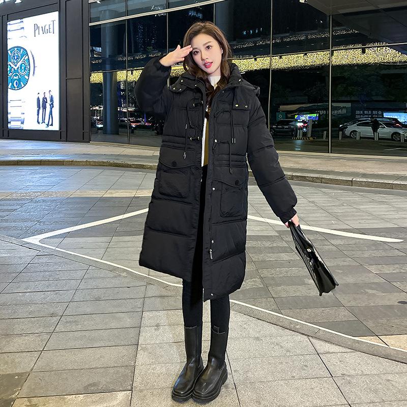 2025 winter new thickened bread jacket down cotton jacket women's Korean version loose mid-length cotton jacket