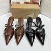 Luxury Pointed Toe Pumps Woman Shoes Novelty Buckle Decoration Slingbacks Sandals Elegant Banquet Wedding Heels