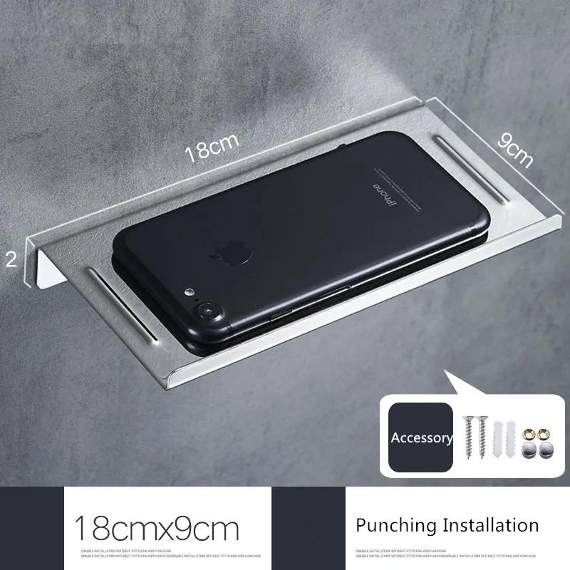 

Bathroom Accessories Stainless steel phone holder Bath Rack Modern Bathroom Ornament Shelves Kitchen Wall Shelf