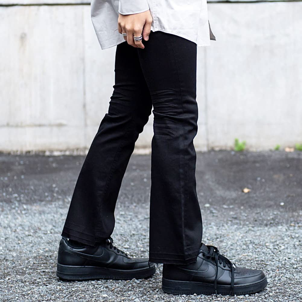 Cavalier Unisex Denim Flared Size 42 White Men's Pants, Jeans, Stretch, Cut-Off Fabric, CAMY22-08, (S),