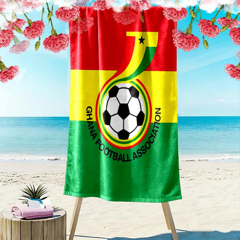 Ghana football Print Beach Towel, Large Soft Quick Dry Towel for Beach Camping Swimming