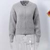 Women Casual O-Neck Knit Cardigan Autumn Winter Loose Long Sleeve Zipper Sweater Vintage Solid  All-matching Knitwear