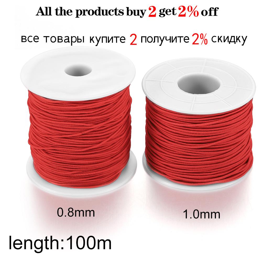 100m 0.8 1.0 mm Elastic Cord Beading Stretch Thread Cord String Rope Beads For DIY Jewelry Making Findings Beading Stretch