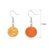 Fashion Creative Design Sweet Kumquat Orange Fruit Earrings For Women