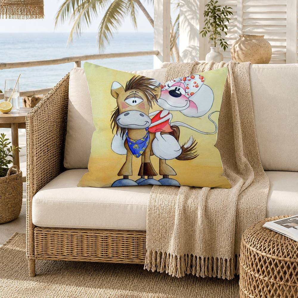 Cartoon Diddl Mouse Pillow Case for Sofa Living Room Home Office Decor Protective Cover