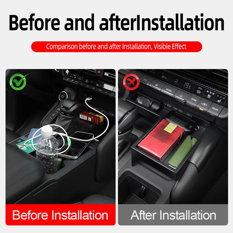 For Toyota 2024 2025 LC250 Land Cruiser J250 Prado 250 1958 First Edition Expansion Storage Box Black Interior Black Accessories
