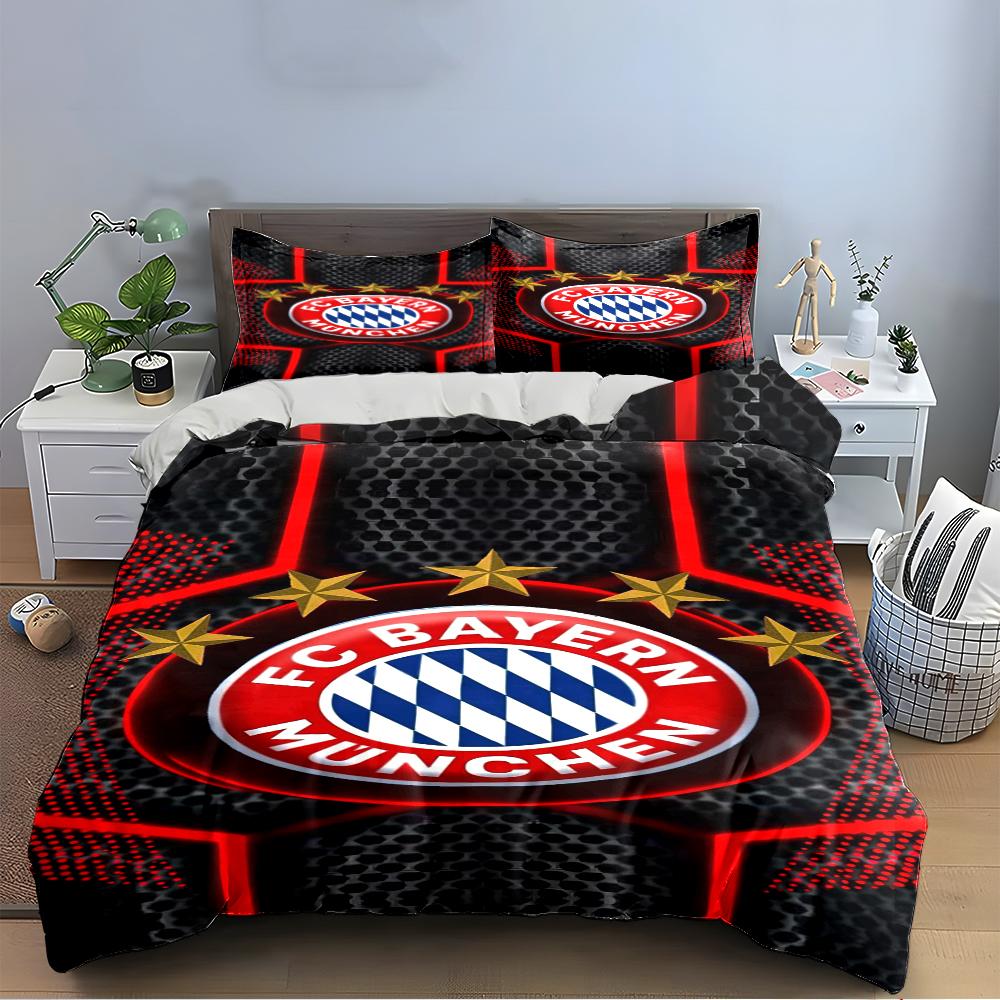 "FC Bayern Logo Bedding Set" Bedding Set (1 Duvet Cover, 2 Pillowcases, Duvet Not Included)