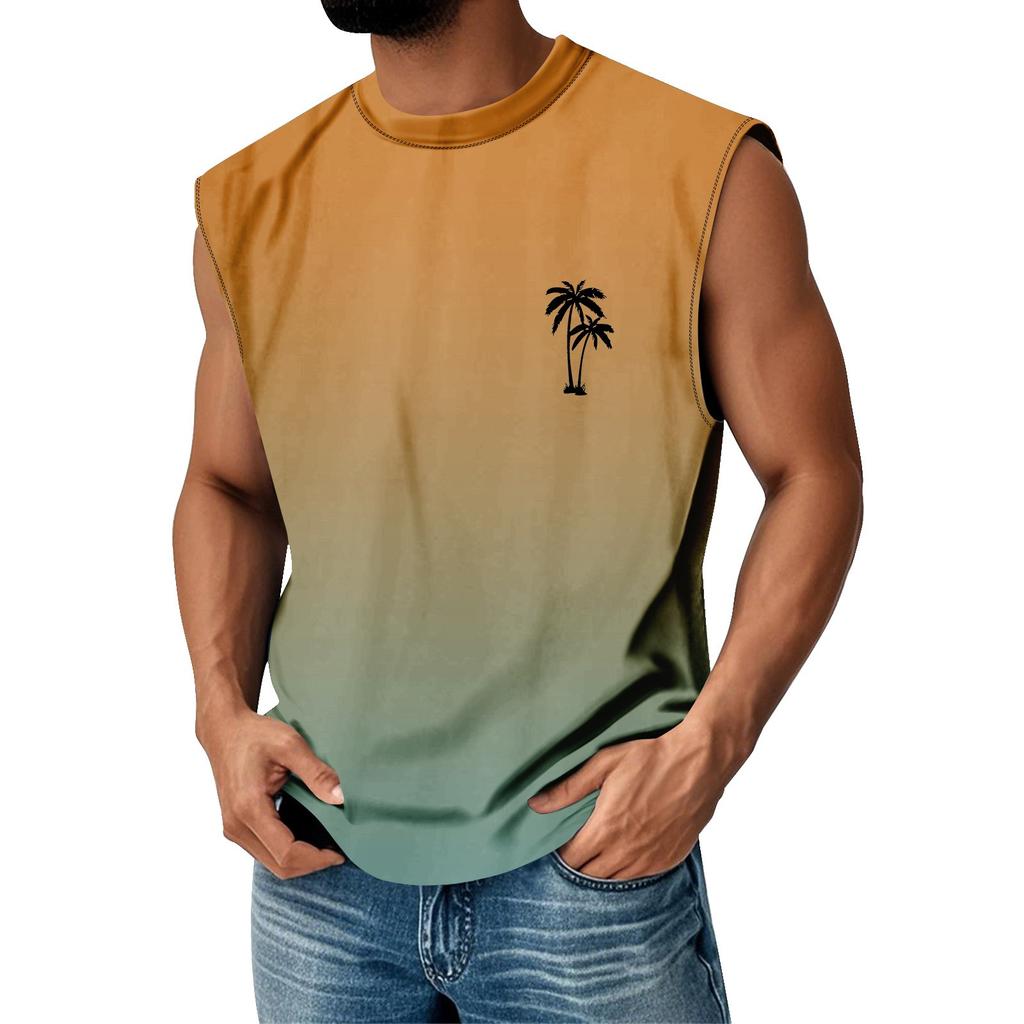 Gilet Estivo da Uomo Girocollo Sfumato Sportivo Casual Senza Maniche