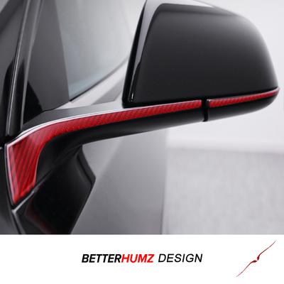 For Tesla Model 3 Highland 2026 Model Y Juniper Carbon Fiber Rearview Mirror Decoration Strip Protect Sticker Car Accessories