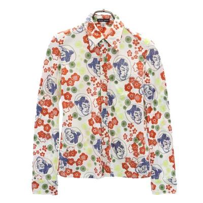 OZONE ROCKS Made In Japan Japanese Pattern Long Sleeve Shirt S Women Used