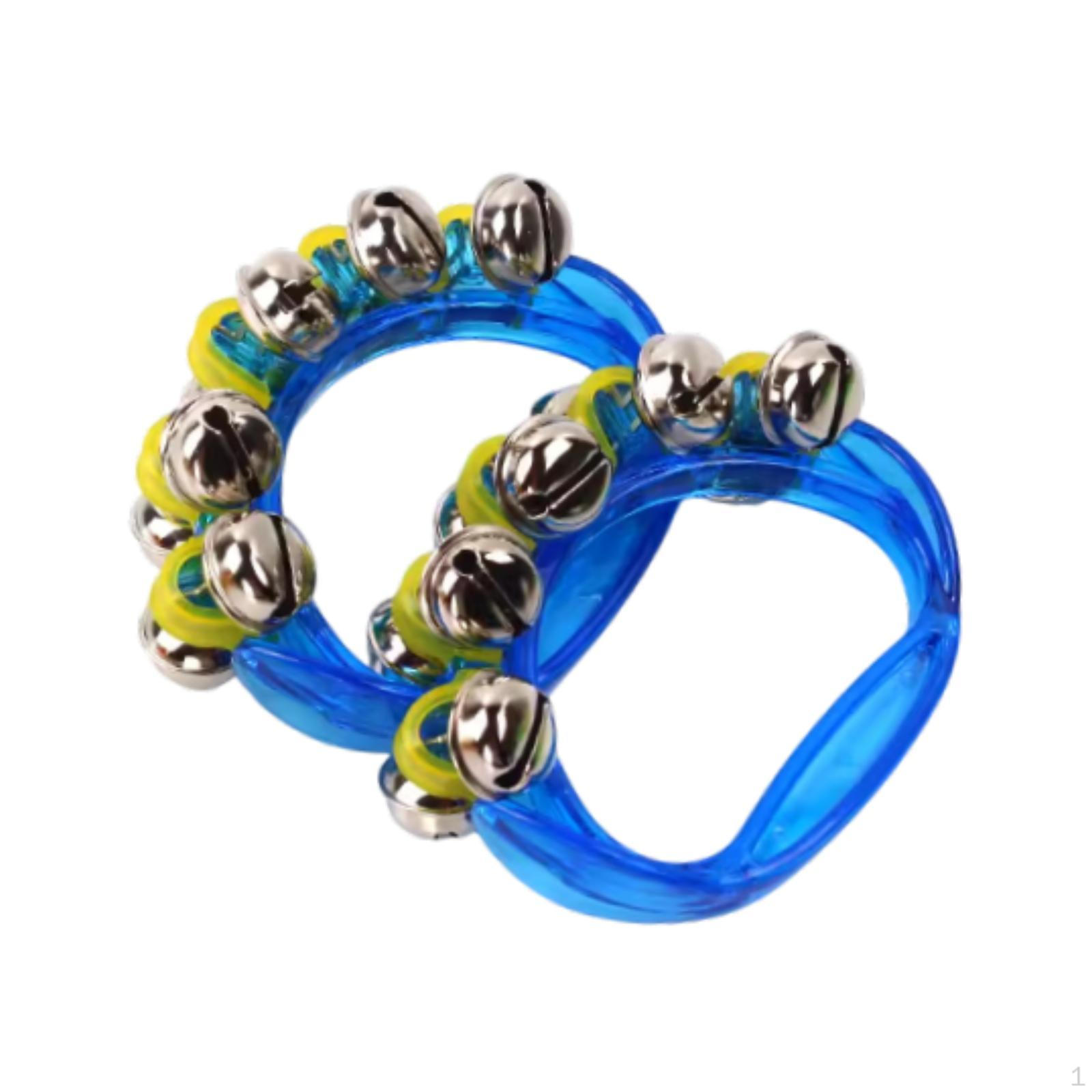 

2 шт. Ручные тамбурины, колокольчики для детей и взрослых, шумовые устройства, тамбурин синий