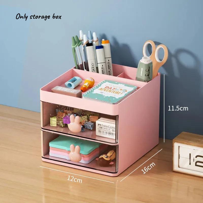 1 Stück mehrschichtiger Schreibtisch-Organizer mit Schubladen, Stift- und Schreibwaren-Aufbewahrungsbox, Büro-Schreibtisch-Make-up-Organizer mit erhöhtem Ständer