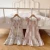 2026 Summer Korean Style Ruffled Puff Sleeve Sundress for Girls