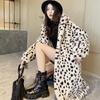 Autumn and Winter Large Size High Imitation Fur Coat Long Mink Hair Female Imitation Rabbit Hair Leopard Print Coat Wind