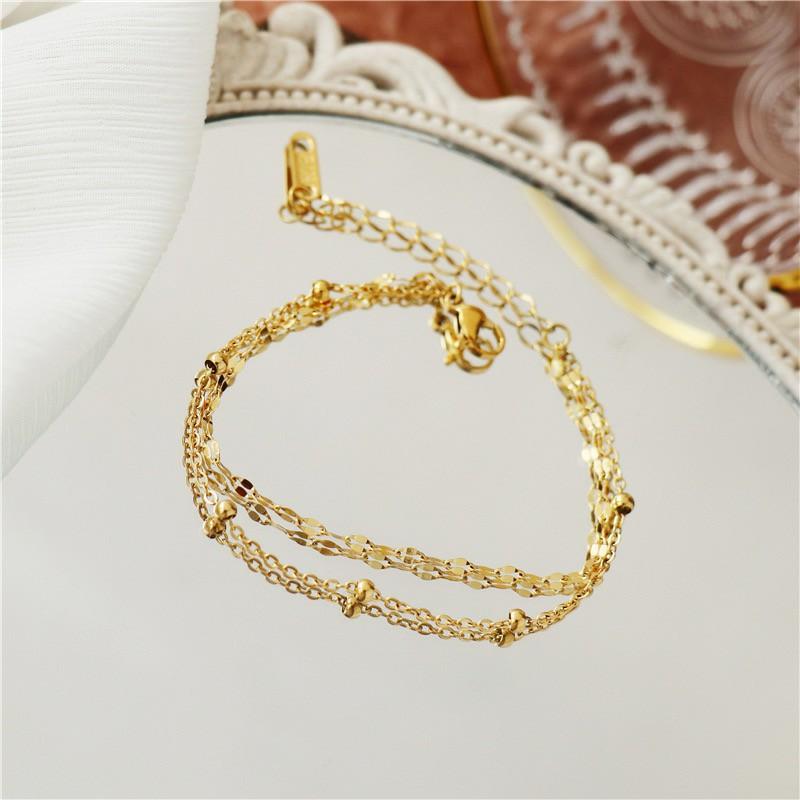 Bracciale di alta gamma in acciaio al titanio con paillettes inossidabili per ragazze - Design di nicchia e stile impilabile