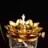 YTO Express Alloy Lotus Butter Lamp - Buddhist Altar Offering & Ever-burning God of Wealth Oil Lamp.