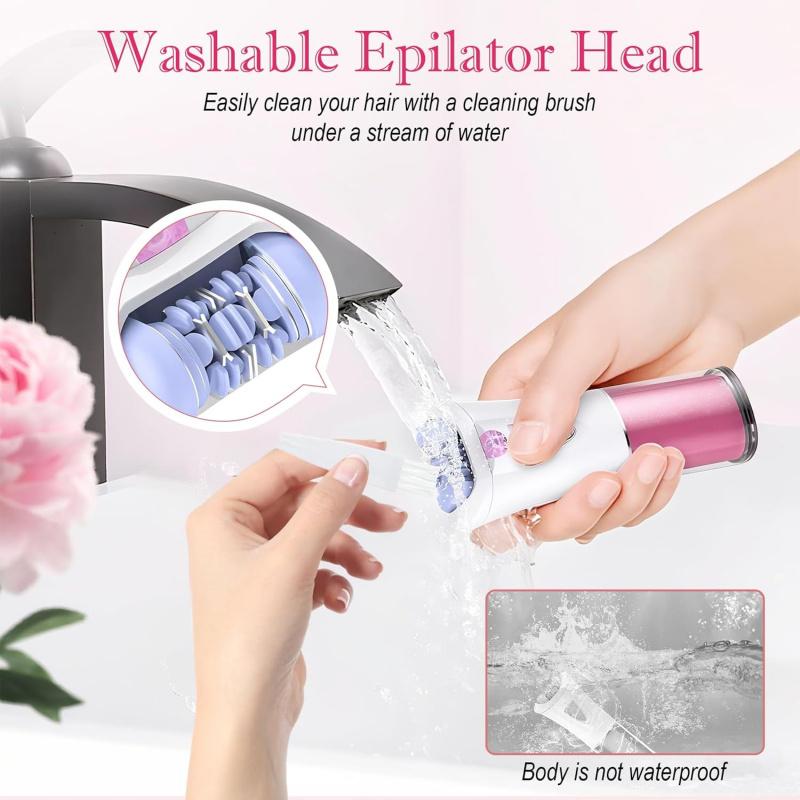 Glabrouse Skin Epilator, 2025 New Glabrouse Skin Hair Remover for Women Cordless Facial Hair Removal for Women Facial, Arms, Legs and Bikini (Pink)