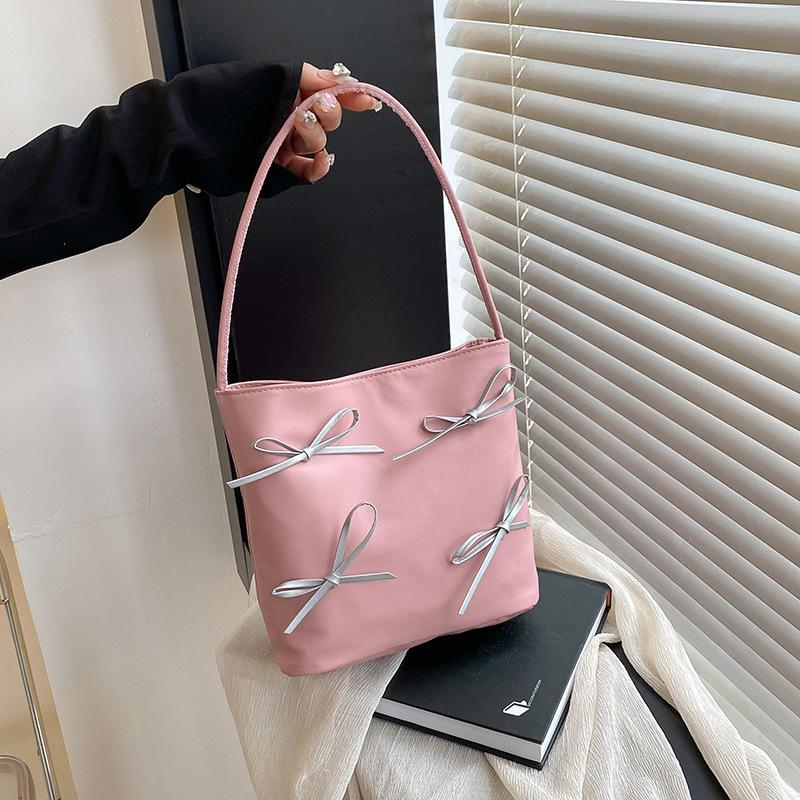 

Bow bucket bag women s 2025 new trendy fashion versatile shoulder messenger bag high-end niche handbag