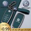 For VW Volkswagen Jetta MK5 Golf Zinc Alloy Leather Car Key Case Cover Holder Shell Fob For VW Tiguan Touran Caddy Beetle Jetta
