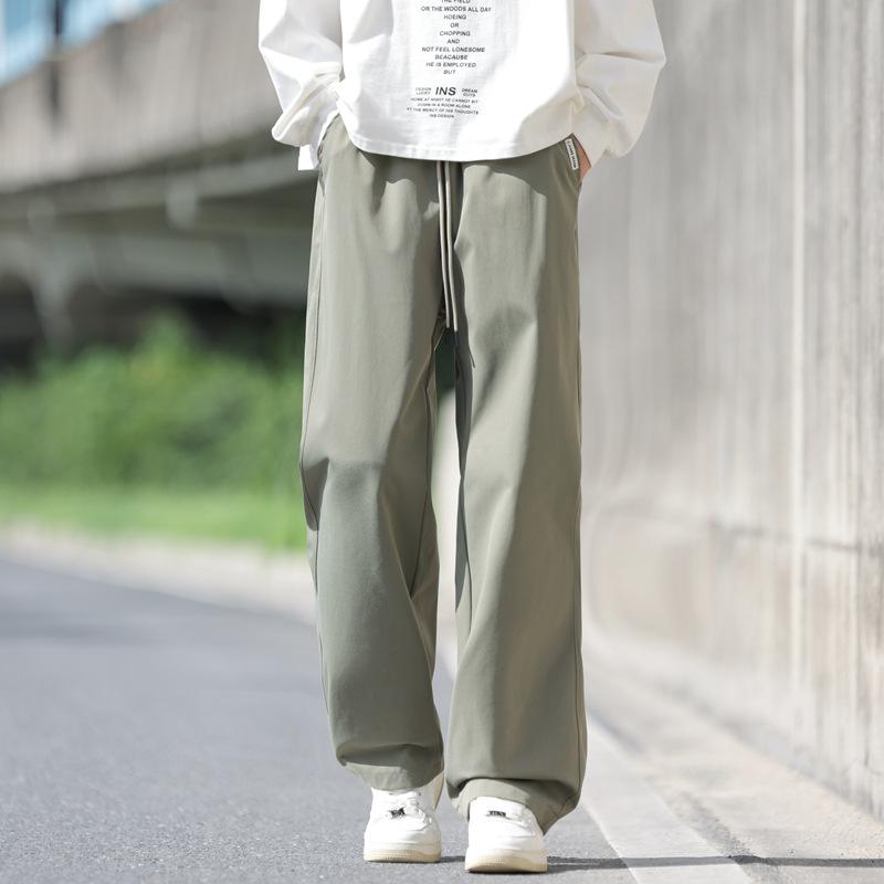 Casual Pants, Men's Loose Pants, American Straight-leg Sport Pants, Grey Long Pants