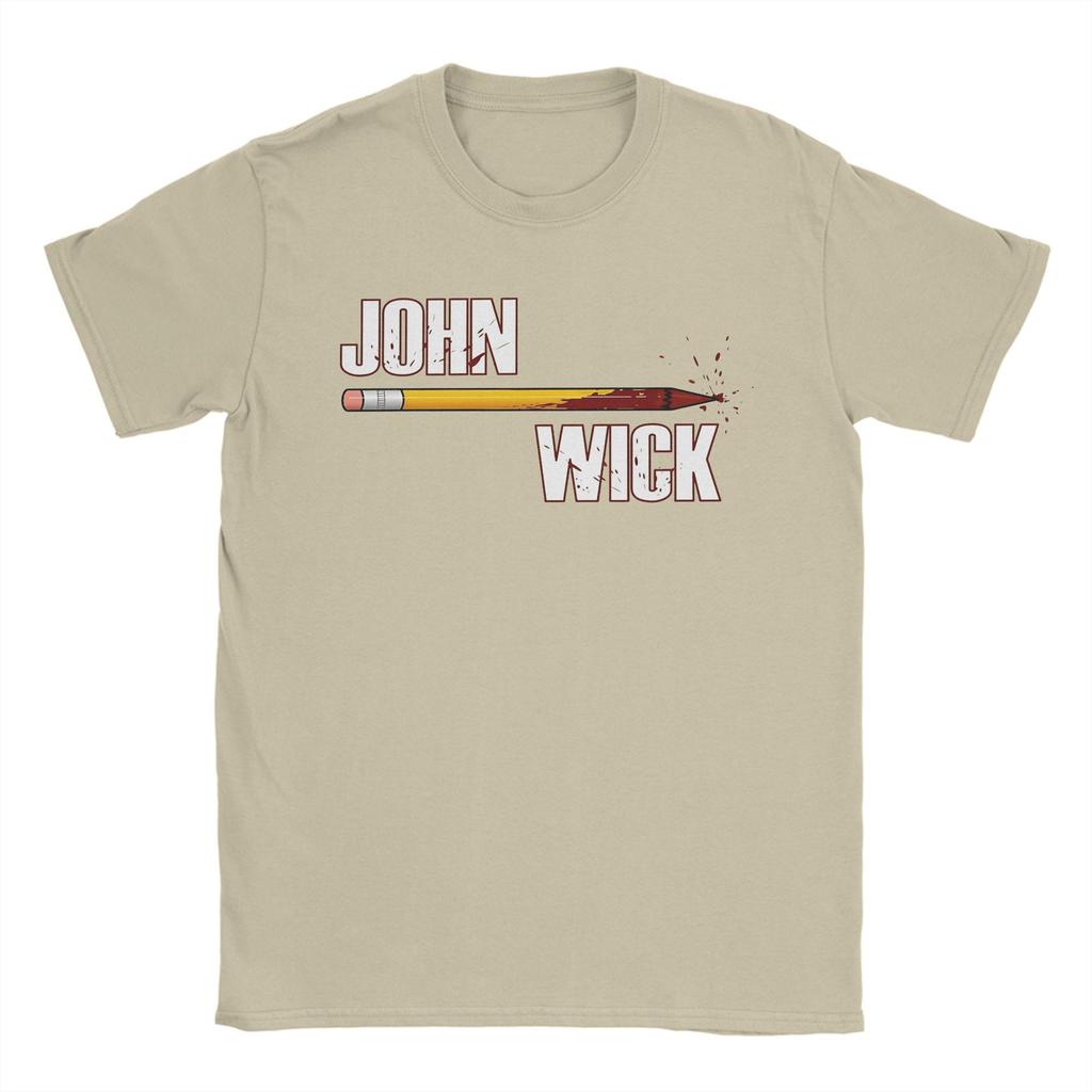 Men Movie John Wick Pencil T Shirts  Cotton Tops Funny Short Sleeve Crewneck Tees Gift Idea T-Shirts
