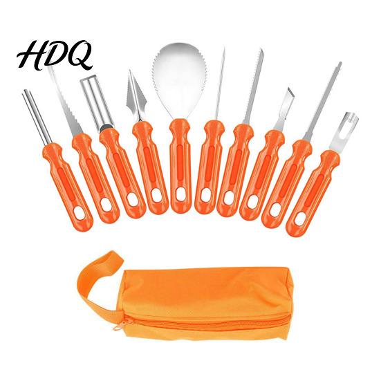 Pumpkin Scoops And Scrapers Halloween Carving Tools Kit Stainless Steel Blades Anti-slip Fruit Vegetable Set