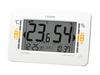 RHYTHM Citizen High-Precision Digital Temperature and Humidity Meter (with Radio Clock Function), Calendar, and Environmental Indicator, White, 16x24.