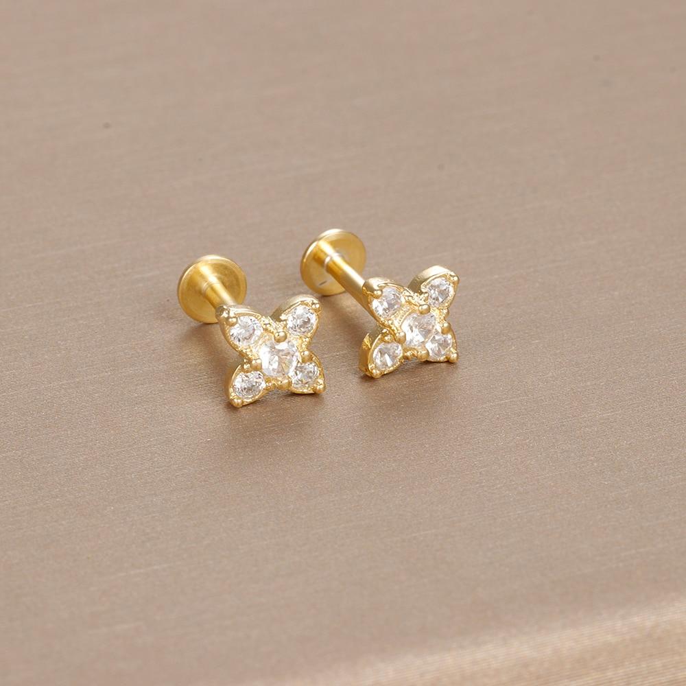 Klasyczny złoty kolor ręka ze stali nierdzewnej wąż stadniny kolczyki dla kobiet mała cyrkonia Punk Helix chrząstka Piercing biżuteria nowość