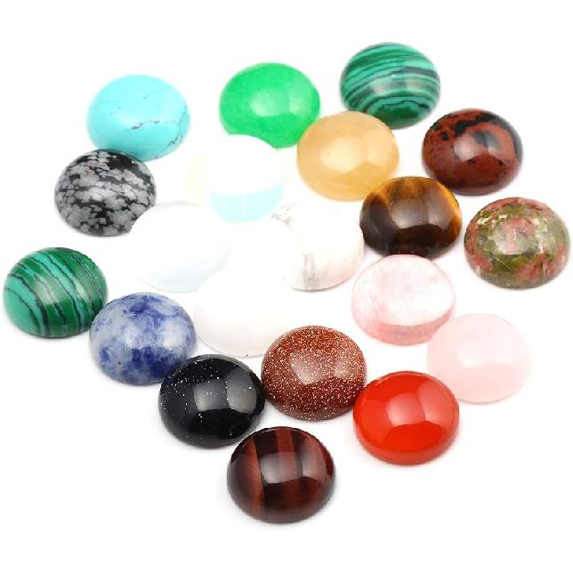 Natural Stones Cabochon 4 6 10 12 14 16 18 20 MM Round No Hole for Making Jewelry