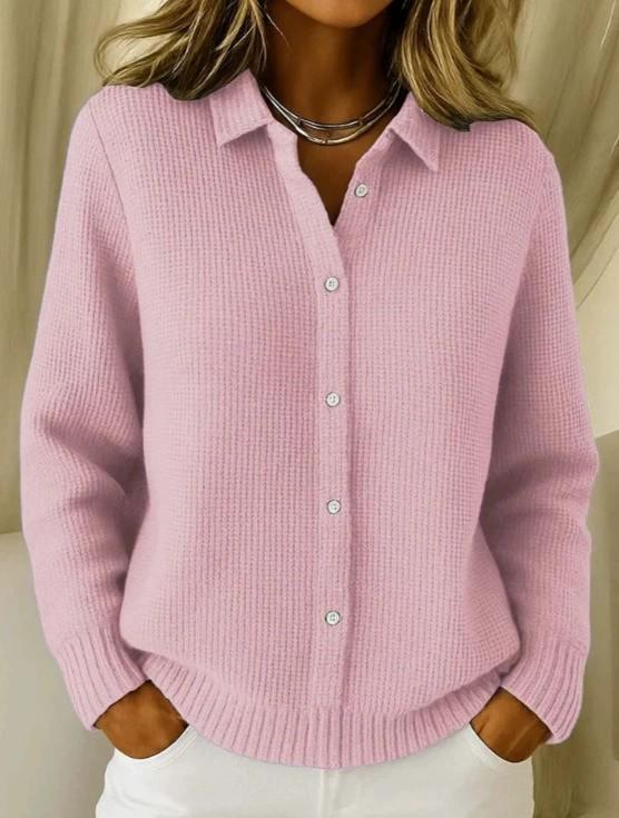2026 Women's Casual Lapel Long Sleeve Button-Up Sweater for Fall/Winter