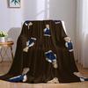Denim Bear Flannel Blanket Warm Soft Halloween Christmas Couch Warm Cozy Decorative Decor Gift for All Season