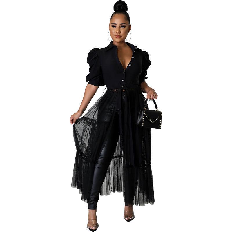 Plus Size Chic Women's Short Sleeve Blouse - European & American Style