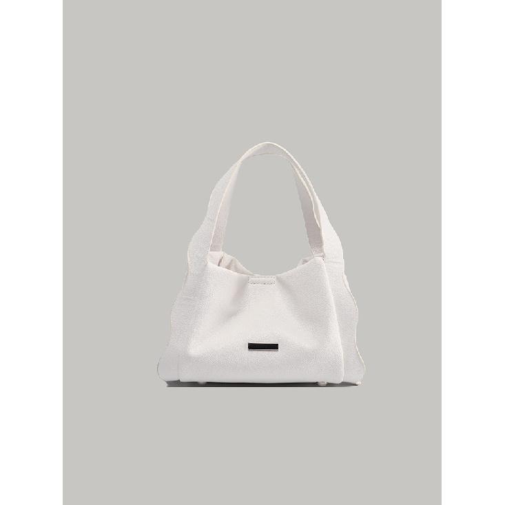 Fresh and simple solid color bucket bag, 2025 new stylish and trendy handbag, casual commuter crossbody bag белый