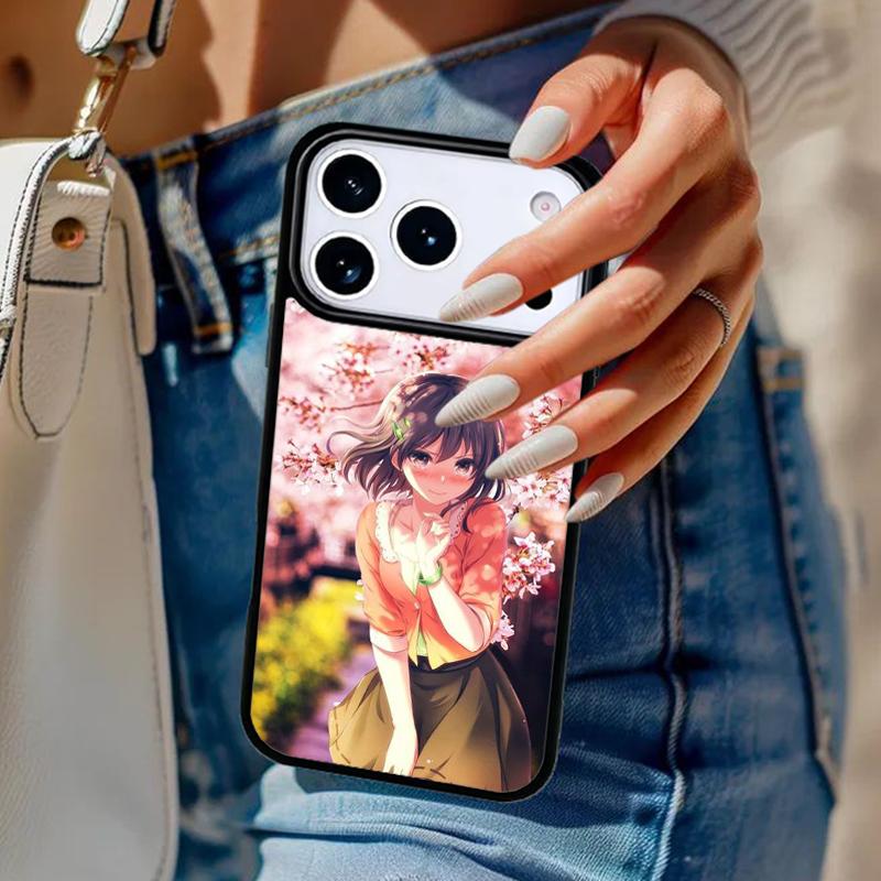 Japanese Sakura Anime Girl Phone Case For iPhone 17 Air 14 15 13 12 Max Cover For Apple 14 15 16 16e 11 Pro Max Plus