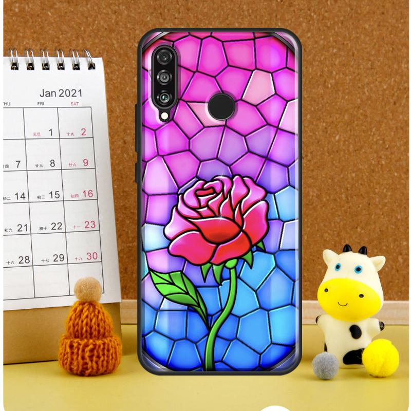 Stained Glass Rose Galaxys Case For Huawei Nova Y70 Y60 Y61 Y91 Y90 10 9 SE 5T 7i 8i 11i 11 P20 P40 Lite P30 Pro Cover