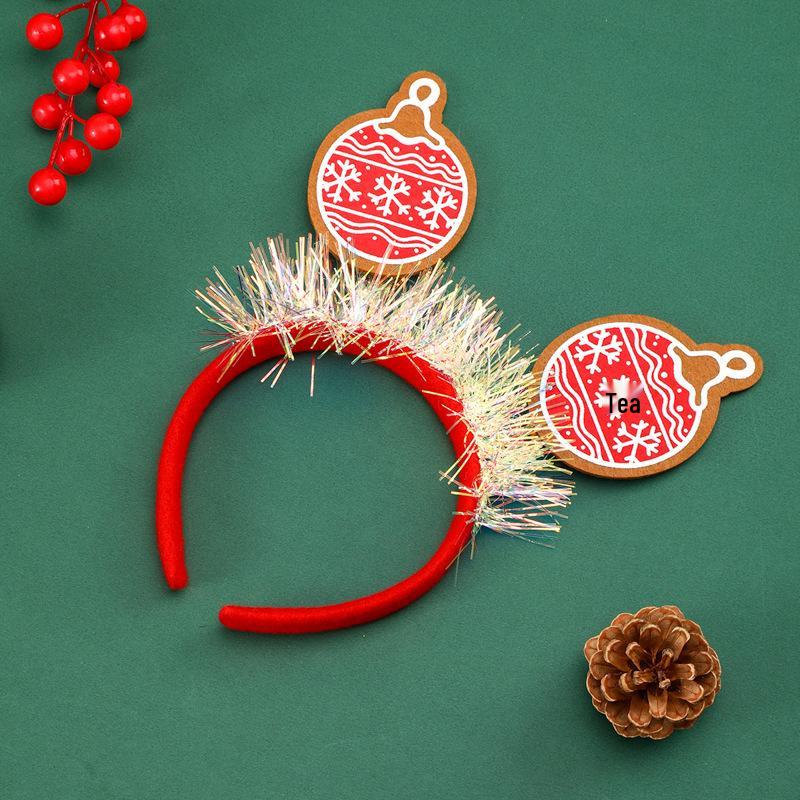 New Christmas Cartoon Sequin Headband & Hair Clip for Adults and Children - Festive Party Dress-up Accessory