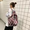 Spring New Korean Style Plaid Canvas Casual Backpack Simple Fashion Unisex Backpack