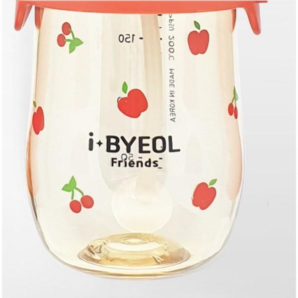 Ibyeol Friends Infant PPSU Apple Cherry Straw Cup 180ml, Red, 1 pc.