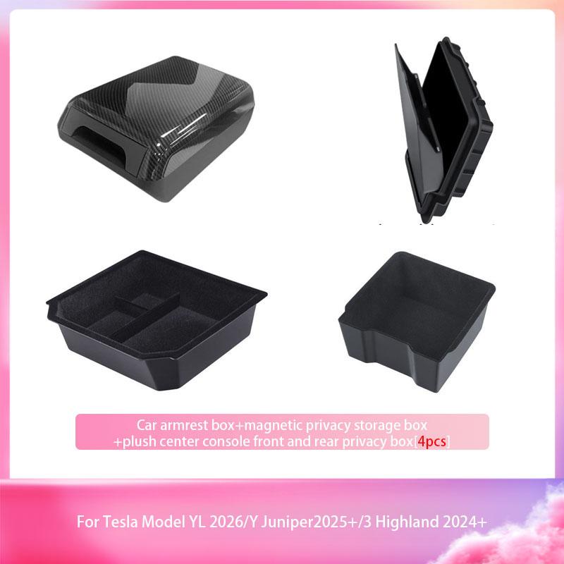 For Tesla Model YL/LY/3 2024-2026 Center Console Arm Rest Lid Armrest Box Height Increasing Storage Box