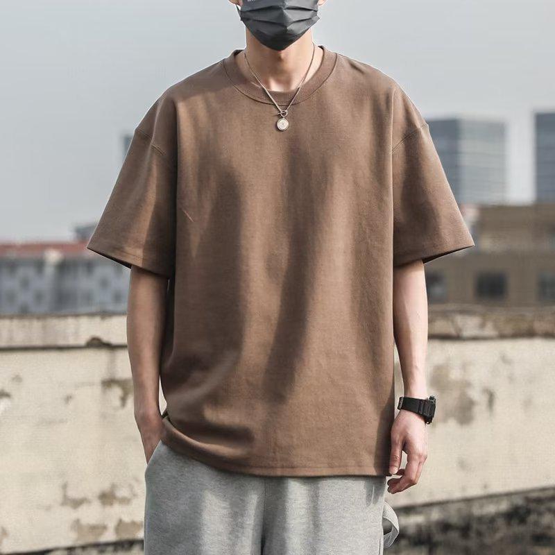 

Мужская модная белая хлопковая футболка свободного кроя с коротким рукавом XL чёрный