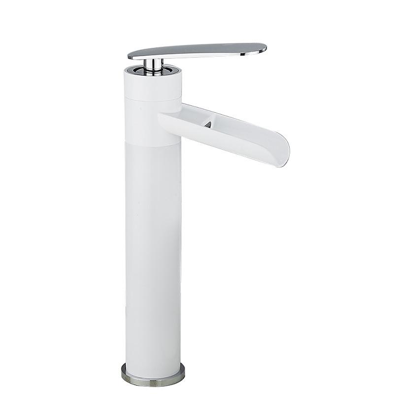 Antique Basin Faucets Waterfall Faucet Bathroom Black Sink Taps Single Lever Hot and Cold Water Mixer Taps Black White
