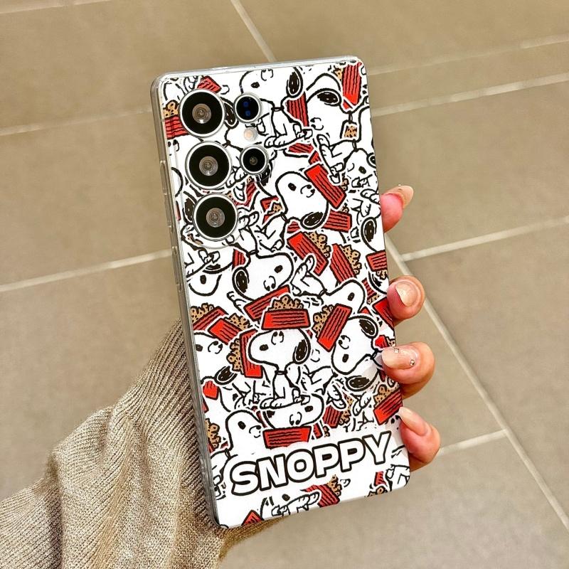 New Year gift Cute Snoopy Polka Dots phone case For Samsung S21 S22 S23 S24 S30 S25 Ultra Plus Note10 Funny Snoopy bracket Cover S30 Plus