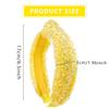 Yellow Glitter Knotted Headband Summer Knot Hair Bands Fashion Sequin Hair Hoop Women Girls Hair Accessories for Summer Theme Birthday Wedding Party