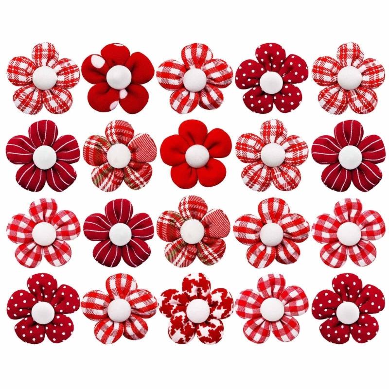 

Fabric Flower Hairties Lovely Hair Bands Kittens Hair Grooming Scrunchie 20PCS 1