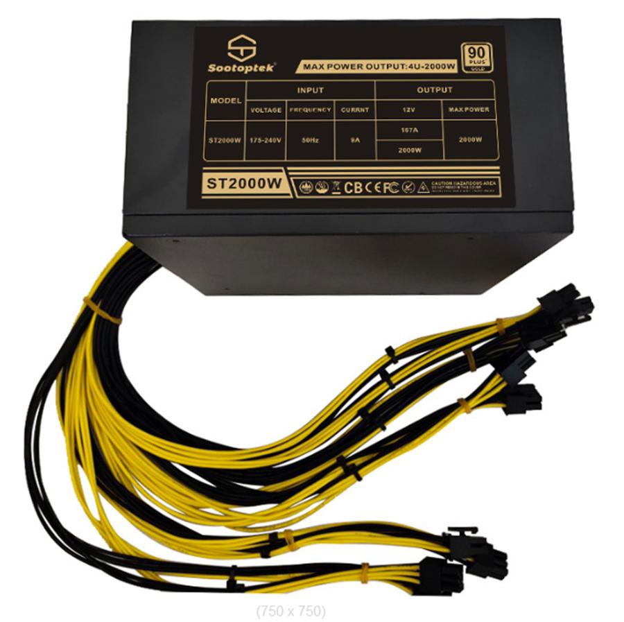 2000W ATX Mining Power Supply 6Graphics Cards 6Pin For PC Mining Rig