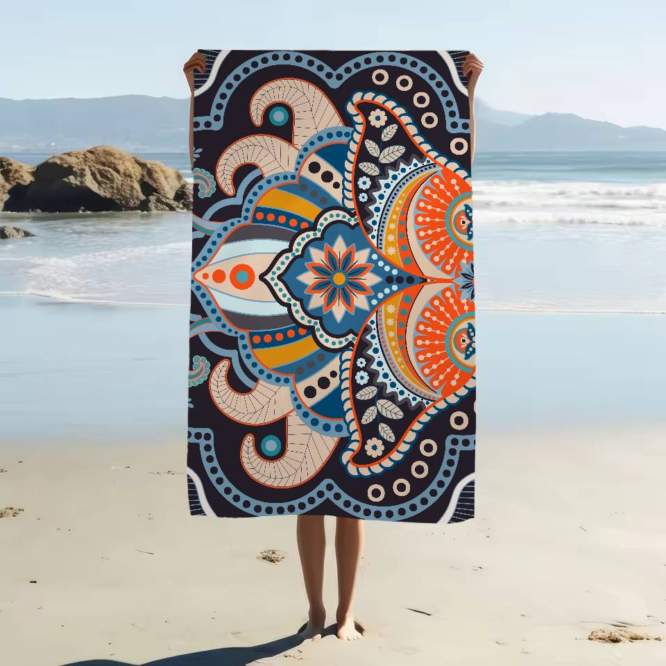 Paisley Print Beach Towel For Kids Personalized Bath Towel Pool Towel Vacation Gift Picnic Towel Party Gift