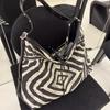 SHELKSBAG Designers Luxury Women Bags 2025 Fashion Zebra Stripes Handbag Large Capacity High Quality Chic Novelty Shoulder Bag