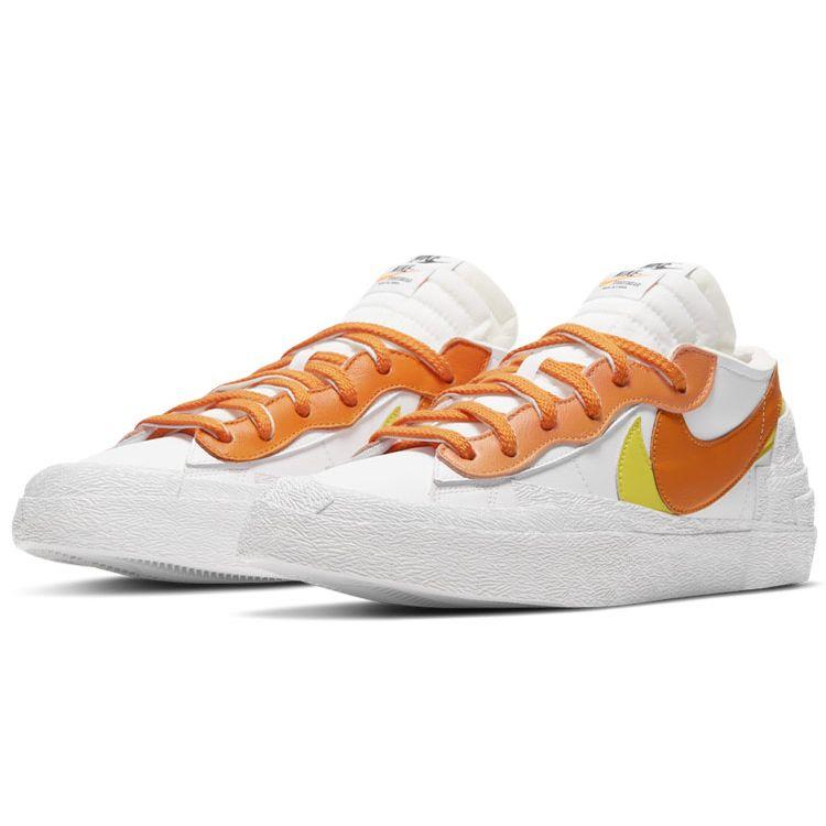 sacai x Nike Blazer Low Magma Orange Unisex Sneakers White DD1877-100