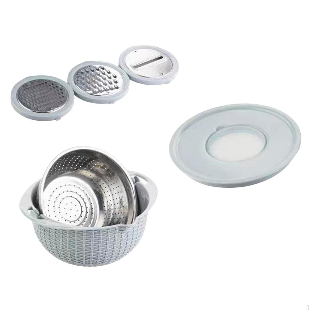 Colander with Mixing Bowl Set Fruit Vegetable Washing Basket Detachable Washer for Grapes Beans